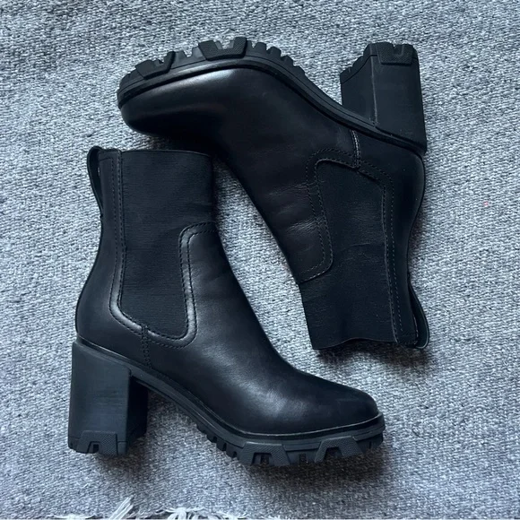 Rag & Bone Shiloh High Boots Black Leather Ankle Bootie 39 - Picture 3 of 7